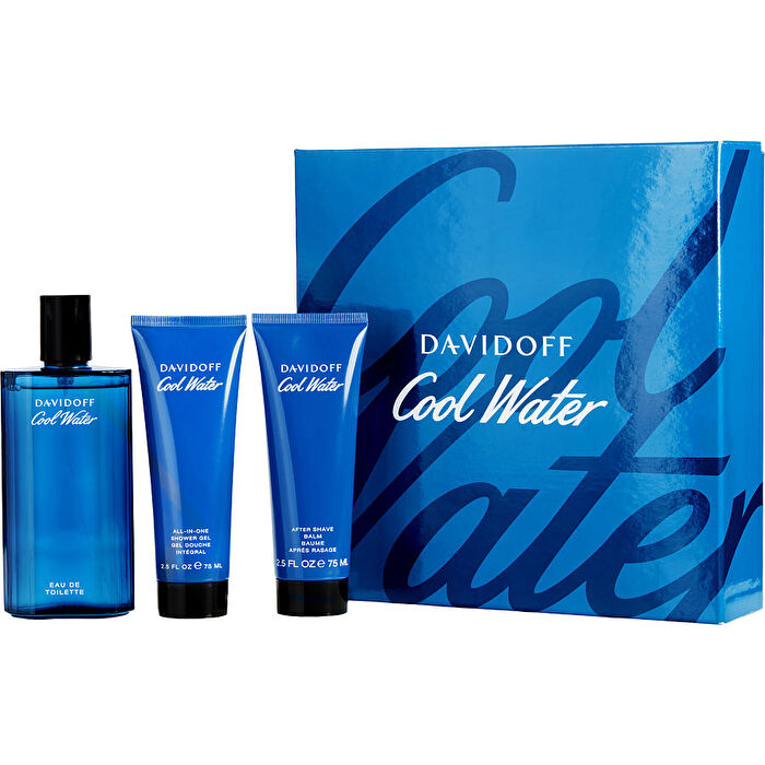 Davidoff Cool Water Eau De Toilette Spray 120ml/4.2oz & Aftershave Balm 60ml/2.5oz & Shower Gel 60ml/2.5oz