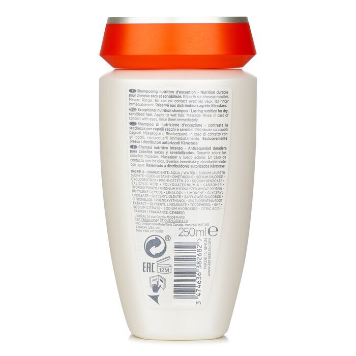 Kerastase Nutritive Bain Satin 2 Exceptional Nutrition Shampoo (For Dry, Sensitised Hair) 250ml/8.5oz