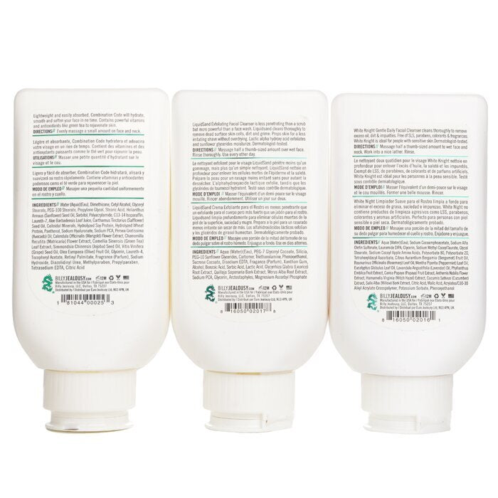 Billy Jealousy Face3Some Kit: Face Moisturizer 88ml + Exfoliating Facial Cleanser 88ml + Gentle Daily Facial Cleanser 88ml 3pcs