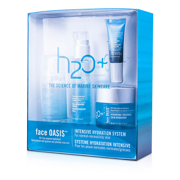 H2o Plus H2o+ Face Oasis Intensive Hydration System: Hydrating Treatment & Oasis Mist & Hydrating Booster & Eye Moisture Replenishing Treatment (for Normal/ Oily Skin) -- 4pcs