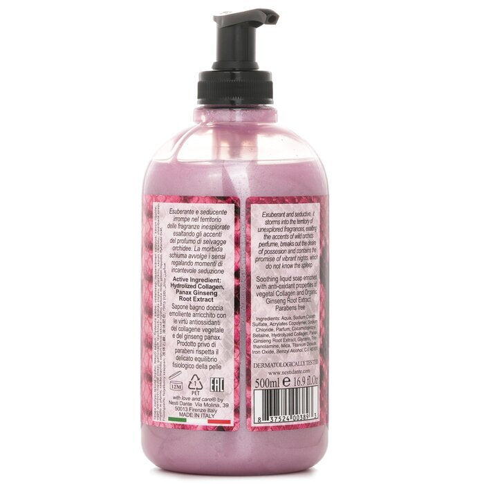 Nesti Dante Chic Animalier Hand & Face Liquid Soap With Vegetal Collagen & Ginseng - Wild Orchid, Red Tea Leaves & Tiare 500ml/16.9oz