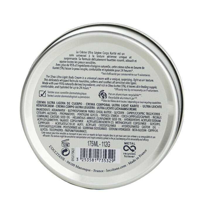 L'Occitane Shea Butter Ultra Light Body Cream 175ml