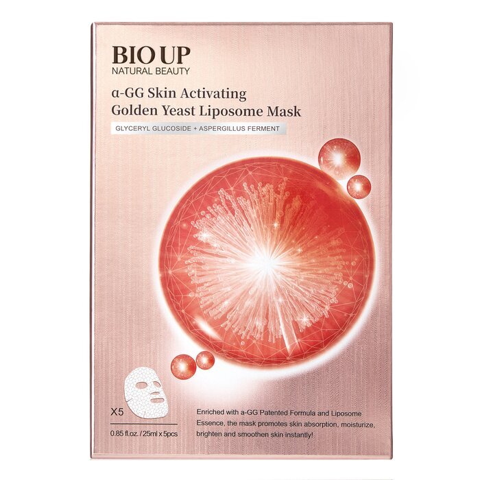 Natural Beauty BIO UP a-GG Skin Activating Golden Yeast Liposome Mask (Exp Date: 05/2026) 5 x 25ml/0.84oz