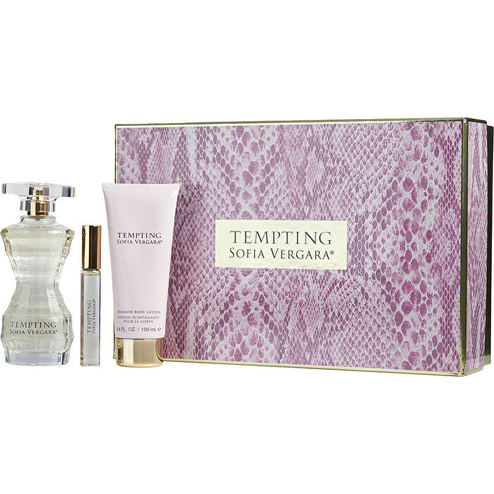 Sofia Vergara Tempting By Sofia Vergara Eau De Parfum Spray 90ml/3.4oz & Shimmer Body Lotion 90ml/3.4oz & Eau De Parfum Rollerball 0.33oz