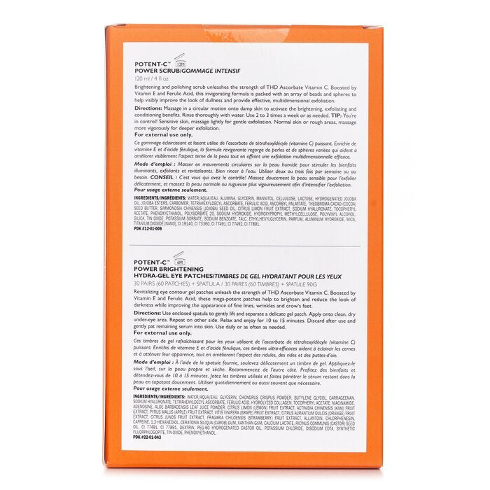 Peter Thomas Roth Full Size Potent C Vitamin C Brighteners 2 Piece Kit: Potent C Power Scrub 120ml + Potent C Hydra Gel Eye Patches 30pairs 2pcs