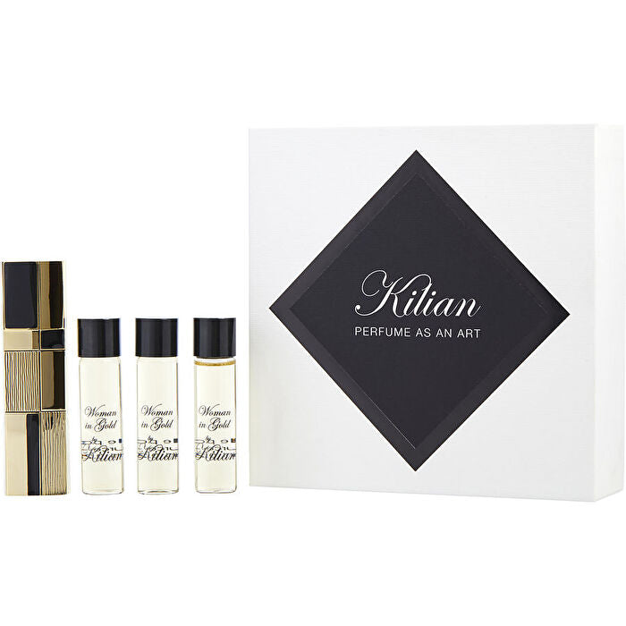 Kilian Woman In Gold Eau De Parfum Refillable Spray & Eau De Parfum Refills 3x 7.5ml/0.25oz