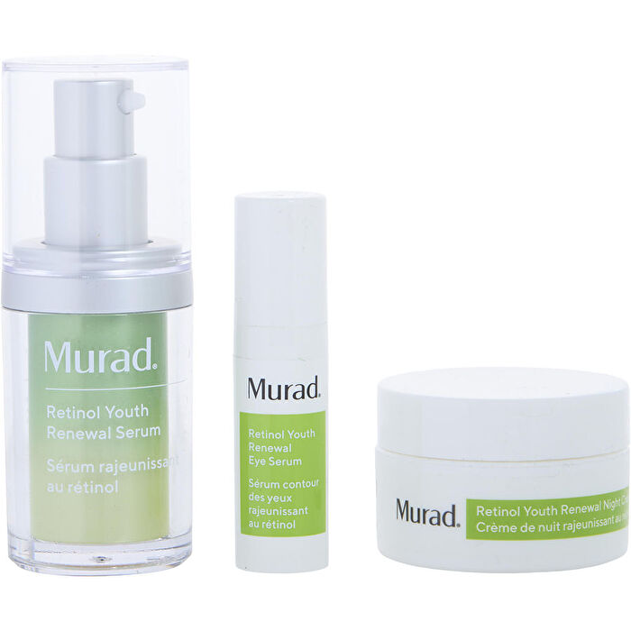 Murad Youth Renewal Retinol Trial Kit: Retinol Youth Renewal Serum 15ml/0.5oz & Retinol Youth Renewal Eye Serum 5ml/0.17oz & Retinol Youth Renewal Night Cream 15ml/0.5oz 3pcs