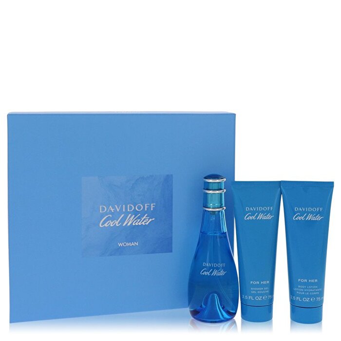 Davidoff Cool Water Gift Set - Eau De Toilette Spray + 2.5 oz Body Lotion + 2.5 oz Shower Breeze