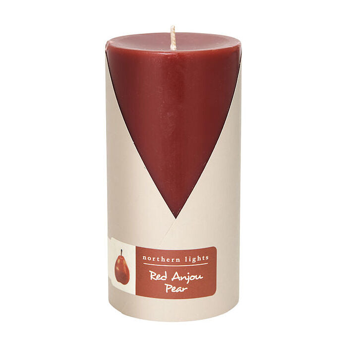 Northern Lights Red Anjou Pear One 3x6 Inch Pillar Candle