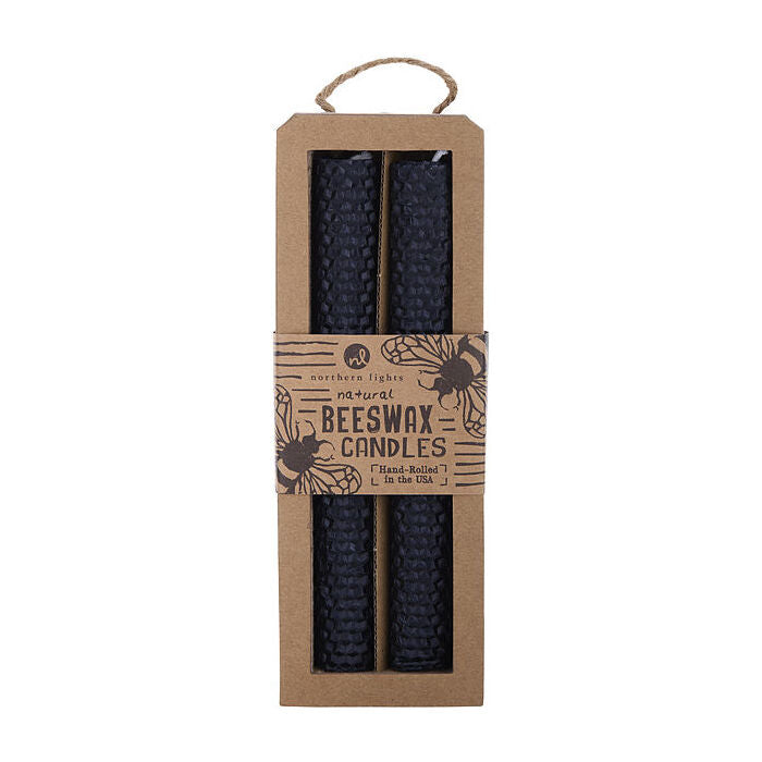 Northern Lights Beeswax Black 8" Taper Candle () 2 Pack