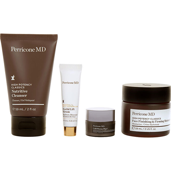 Perricone Md The Greatest Hits Set: Advanced Serum Concentrate 0.25oz & Nutritive Cleanser 60ml/2oz & Face Finishing & Firming Moisturizer 60ml/2oz & Eyelid Lift Serum 0.25oz 4pcs