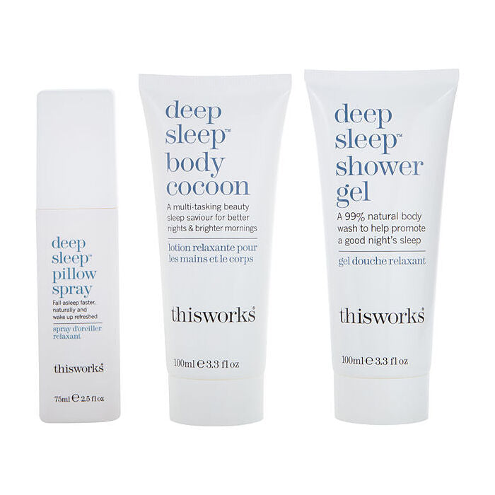 This Works Dream To Sleep Set: Deep Sleep Pillow Spray 75ml/2.5oz & Shower Gel 100ml/3.4oz & Body Cocoon 100ml/3.4oz 3pcs
