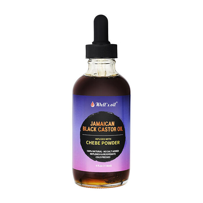 Well's Oil Jamaican Black Castor Oil Infused W/chebe Powder 120ml/4oz