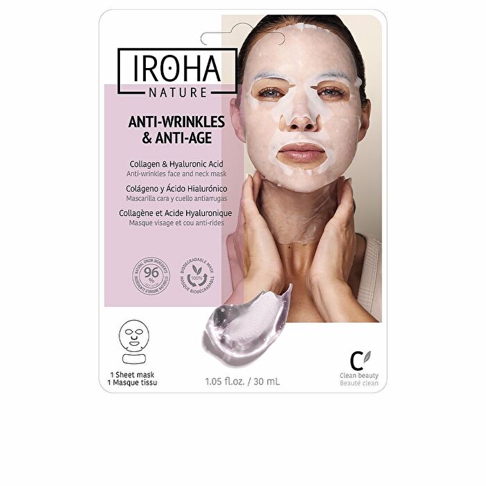 Iroha Nature Face & Neck Sheet Mask - Collagen 30ml/1oz