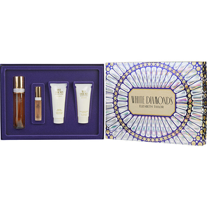 Elizabeth Taylor White Diamonds Eau De Toilette Spray 100ml/3.3oz & Eau De Parfum Spray 15ml/0.5oz & Body Cream 100ml/3.3oz & Body Wash 100ml/3.3oz