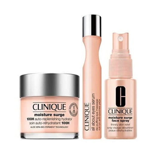 Clinique Moisture Surge Set: Moisture Surge 100-hr 75ml+ All About Eyes Serum 15ml+ Moisture Surge Face Spray Thirsty Skin Relief 30ml/1oz 3pcs - W