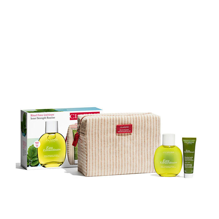 Clarins Eau Extraordinaire Treatment Fragrance Spray 90ml/3.3oz & Shower Milk 30ml/1oz & Pouch