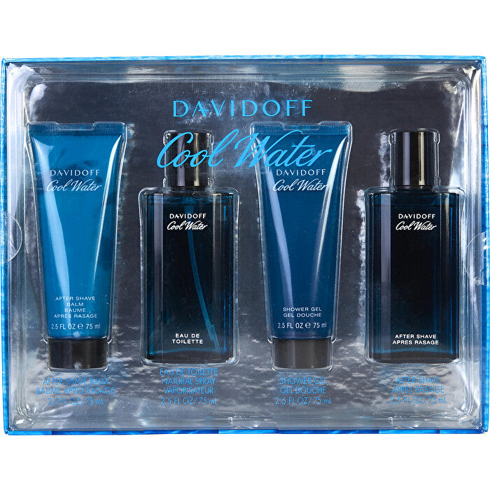 Davidoff Cool Water Eau De Toilette Spray & Aftershave & Aftershave Balm & Shower Gel 60ml/2.5oz