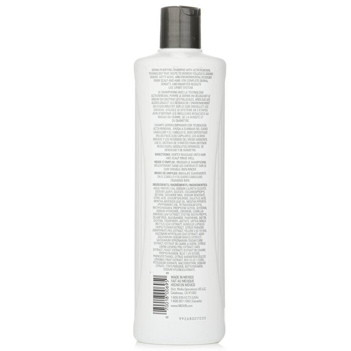 Nioxin Derma Purifying System 1 Cleanser Shampoo (Natural Hair, Light Thinning)(Random Packaging) 500ml/16.9oz