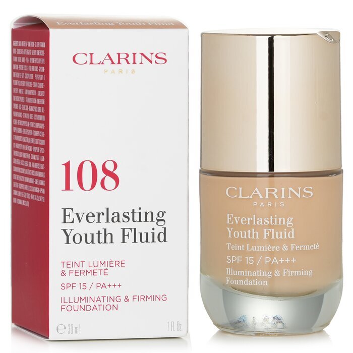 Clarins Everlasting Youth Fluid Illuminating & Firming Foundation SPF 15 - # 108 Sand(Random Packaging) 30ml/1oz