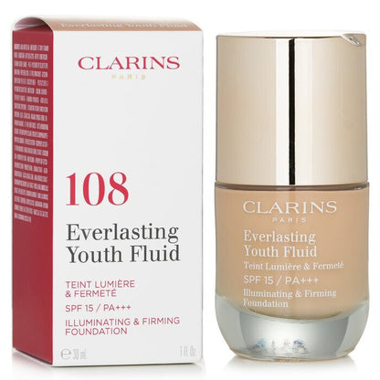 Clarins Everlasting Youth Fluid Illuminating & Firming Foundation SPF 15 - # 108 Sand(Random Packaging) 30ml/1oz