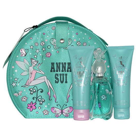 Anna Sui Secret Wish Eau De Toilette Spray 50ml/1.7oz & Body Lotion 90ml/3oz & Shower Gel 90ml/3oz
