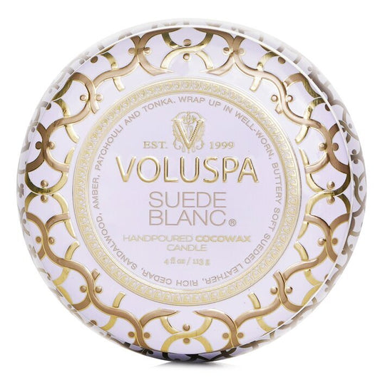 Voluspa Mini Tin Candle - Suede Blanc 113g/4oz