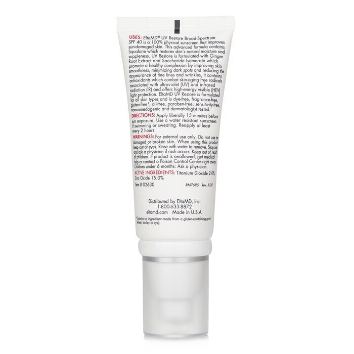 EltaMD UV Restore Physical Facial Sunscreen SPF 40 48g/1.7oz