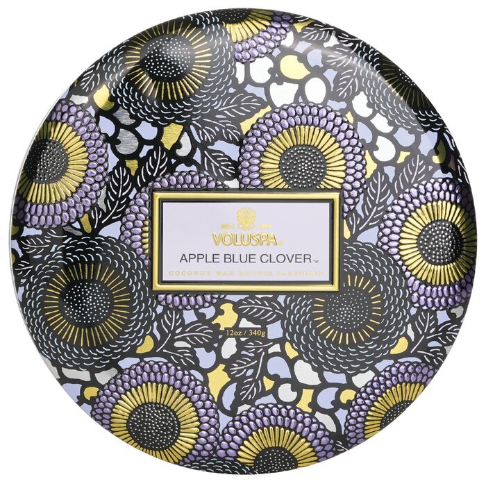 Voluspa 3 Wick Decorative Tin Candle - Apple Blue Clover 340g/12oz
