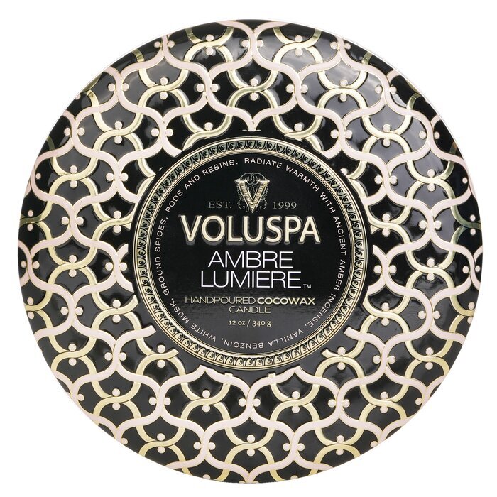 Voluspa 3 Wick Decorative Tin Candle - Ambre Lumiere 340g/12oz