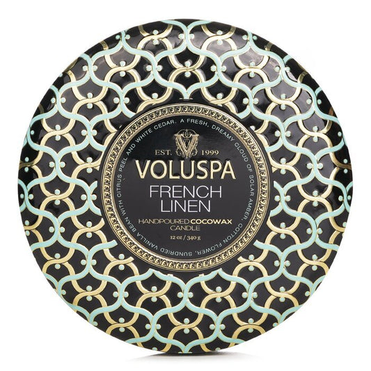 Voluspa 3 Wick Decorative Tin Candle - French Linen 340g/12oz