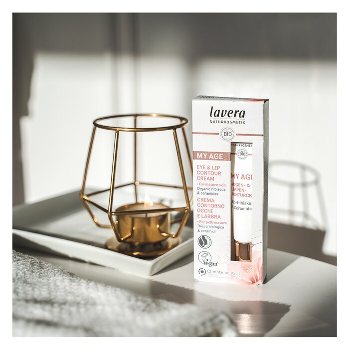 Lavera My Age Eye & Lip Contour Cream With Organic Hibiscus & Ceramides - For Mature Skin (Exp. Date 31 OCT 2026) 15ml/0.5oz
