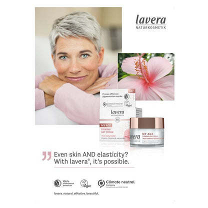 Lavera My Age Eye & Lip Contour Cream With Organic Hibiscus & Ceramides - For Mature Skin (Exp. Date 31 OCT 2026) 15ml/0.5oz