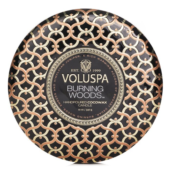 Voluspa 3 Wick Decorative Tin Candle - Burning Woods 340g/12oz
