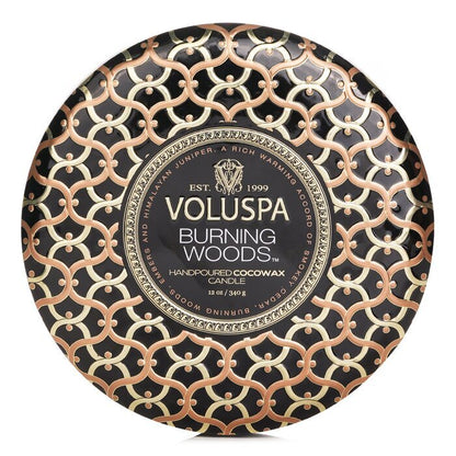 Voluspa 3 Wick Decorative Tin Candle - Burning Woods 340g/12oz