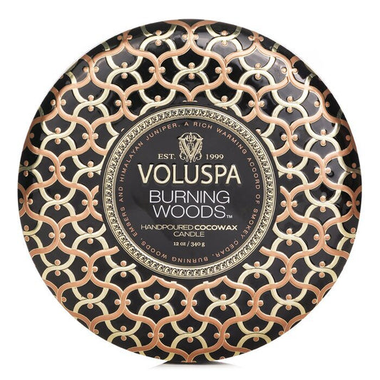 Voluspa 3 Wick Decorative Tin Candle - Burning Woods 340g/12oz
