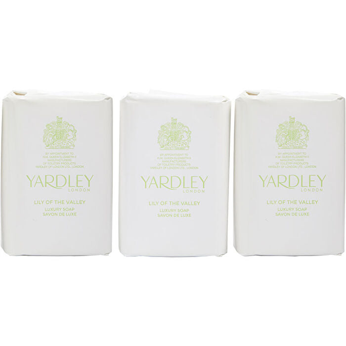 Yardley Lily Of The Valley Luxury Soaps 3x Each (new Packaging) 100ml/3.5oz