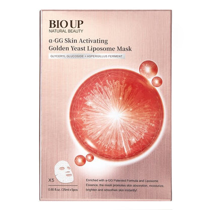 Natural Beauty BIO UP a-GG Skin Activating Golden Yeast Liposome Mask (Exp Date: 05/2026) 5 x 25ml/0.84oz