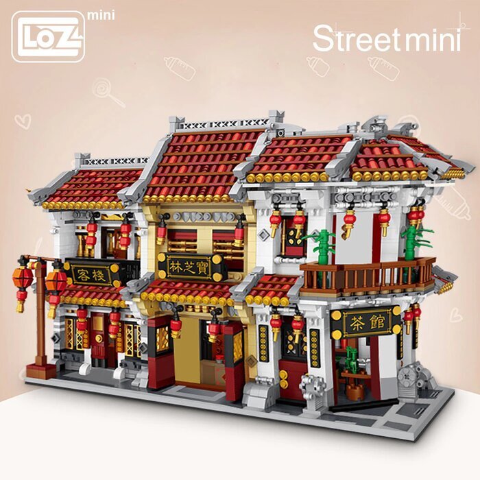 LOZ Mini Blocks - Teahouse Building Bricks Set 42 x 30 x 5 cm