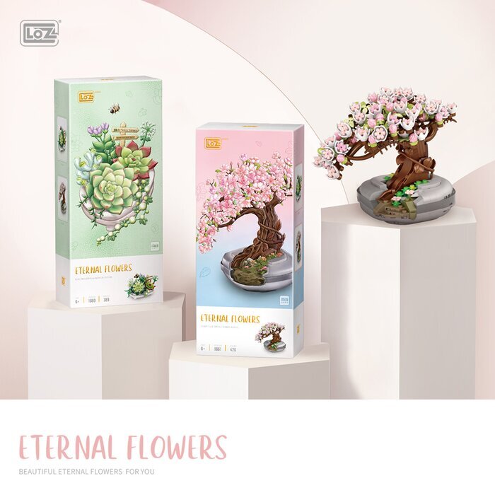 LOZ Mini Blocks - Eternal Flowers Garden Series - Succulent Potted Plant Building Bricks Set 10 x 6 x 22 cm