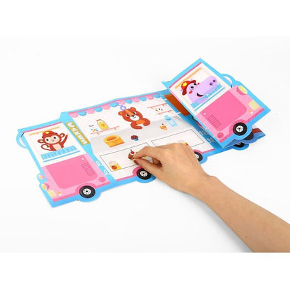 Tookyland "Reusable Stickers Activity Pad - Fire Truck & Ice Cream Truck" 24x2x23cm