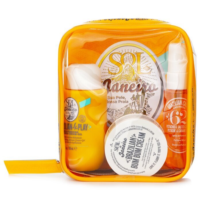 Sol De Janeiro Bum Bum Jet Set: Brazilian Bum Bum Cream 30ml/1.7oz & Brazilian 4 Play Moisturizing Shower Cream-gel 90ml/3oz & Brazilian Crush Cheirosa 62 Hair & Body Mist 30ml/1oz