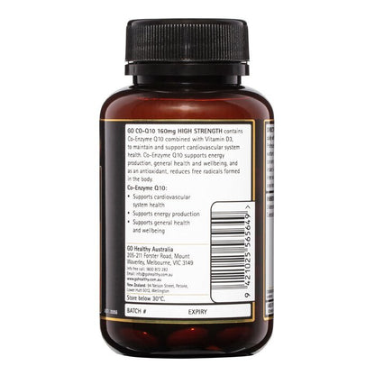 Go Healthy [Authorized Sales Agent] GO Co-Q10 160mg High Strength - 100 Softgel Caps 100pcs/box