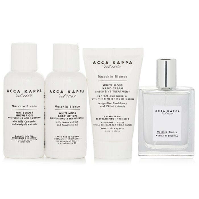 Acca Kappa White Moss Gift Set: 1x Eau De Cologne Spray 50ml, 1x Shower Gel 100ml, 1x Body Lotion 100ml, 1x Hand Cream 75ml 4pcs