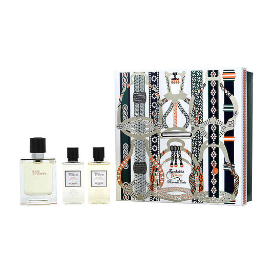 Hermes Terre D'hermes Eau De Toilette Spray 30ml/1.6oz & Aftershave Lotion 30ml/1.4oz & Shower Gel 30ml/1.4oz