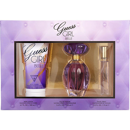 Guess Girl Belle Eau De Toilette Spray 90ml/3.4oz & Body Lotion 6.7 & Eau De Toilette Spray 0.5oz