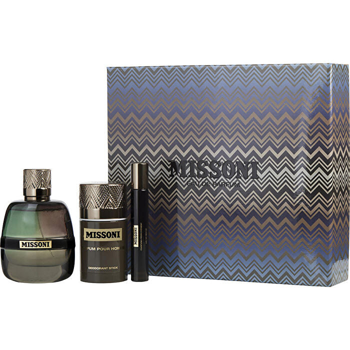 Missoni Eau De Parfum Spray 100ml/3.4oz & Deodorant Stick 75ml/2.5oz & Eau De Parfum Spray 10ml/0.34oz