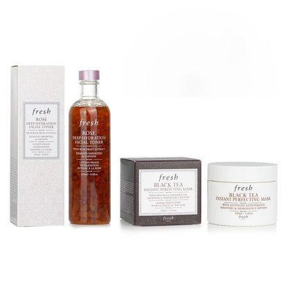 Fresh Black Tea Instant Perfecting Mask + Rose Deep Hydration Facial Toner 2pcs