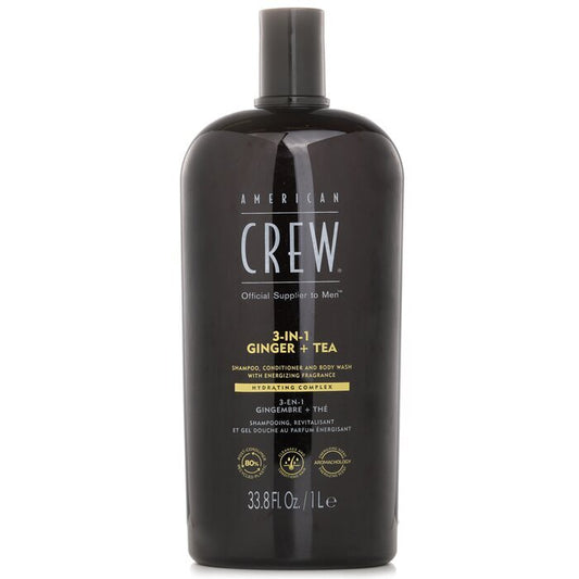 American Crew 3-in-1 Ginger + Tea Shampoo, Conditioner And Body Wash 1000ml/33.8oz