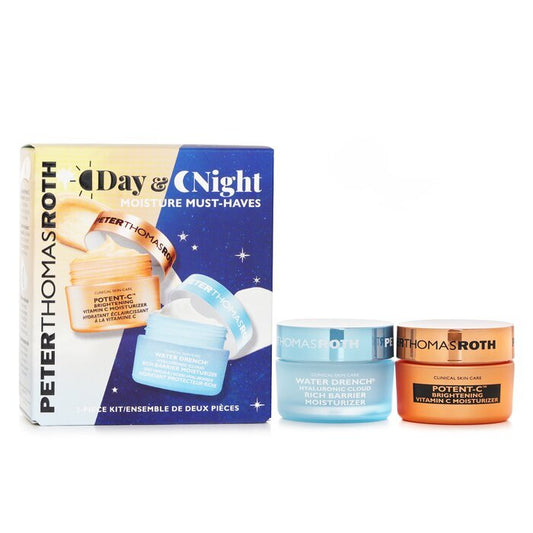 Peter Thomas Roth Day & Night Moisture Must Haves Kit: Porent C Vitamin C Moisturizer 20ml+Water Drerch Rich Barrier Moisturizer 20ml 2pcs
